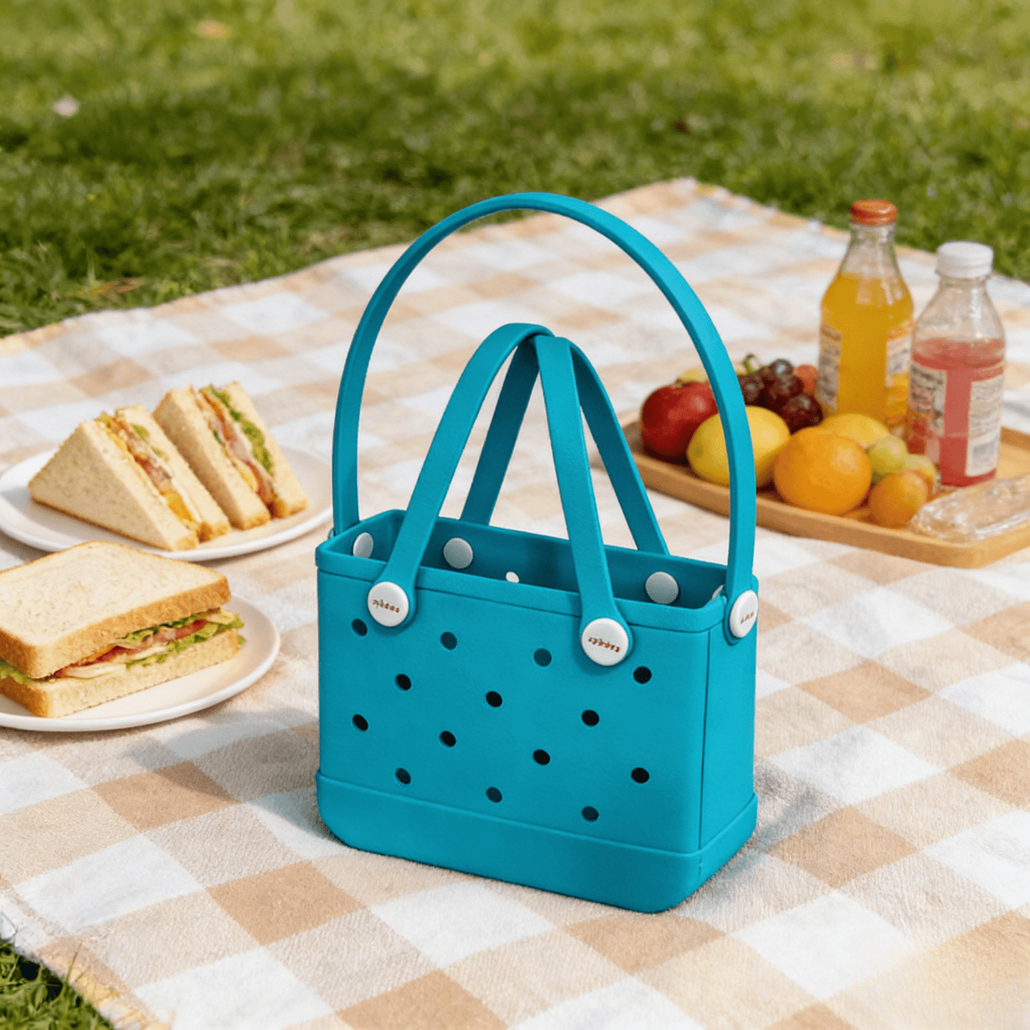 EVA Beach Tote Bag - Turquoise Blue - Lopqix