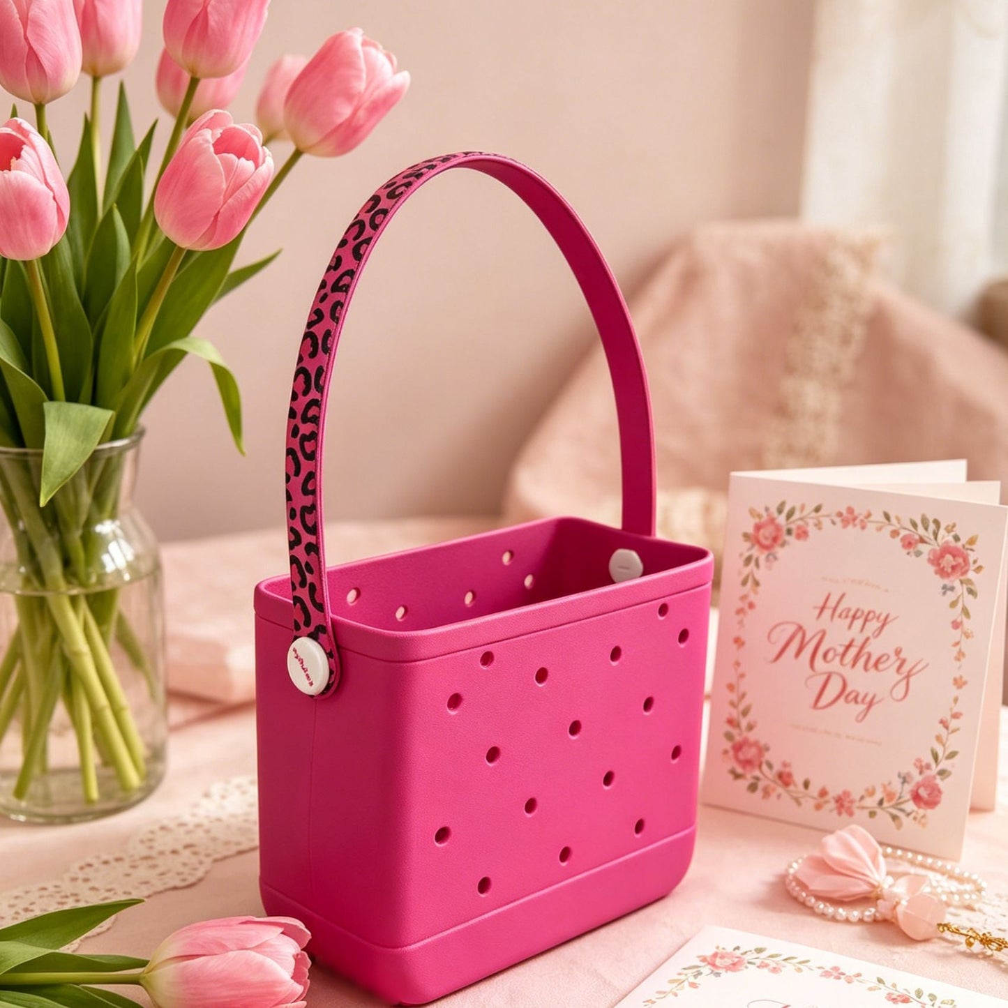Hot Pink Leopard Beach Bag – Waterproof EVA Tote - Lopqix Beach Bag Store