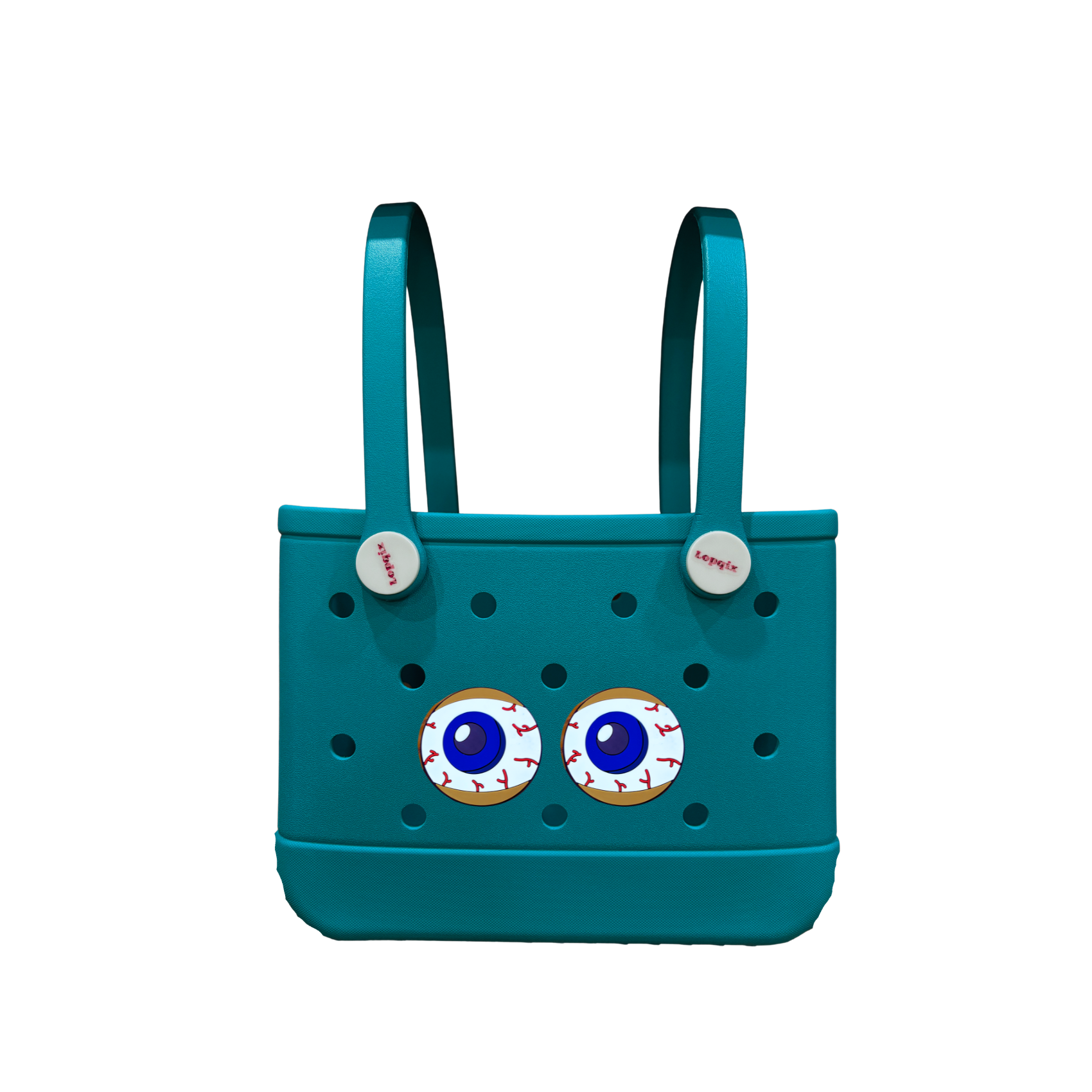 Small Rubber Tote Bag, EVA Beach Bag with Detachable Shoulder Strap, Lightweight Durable Mini Travel Tote