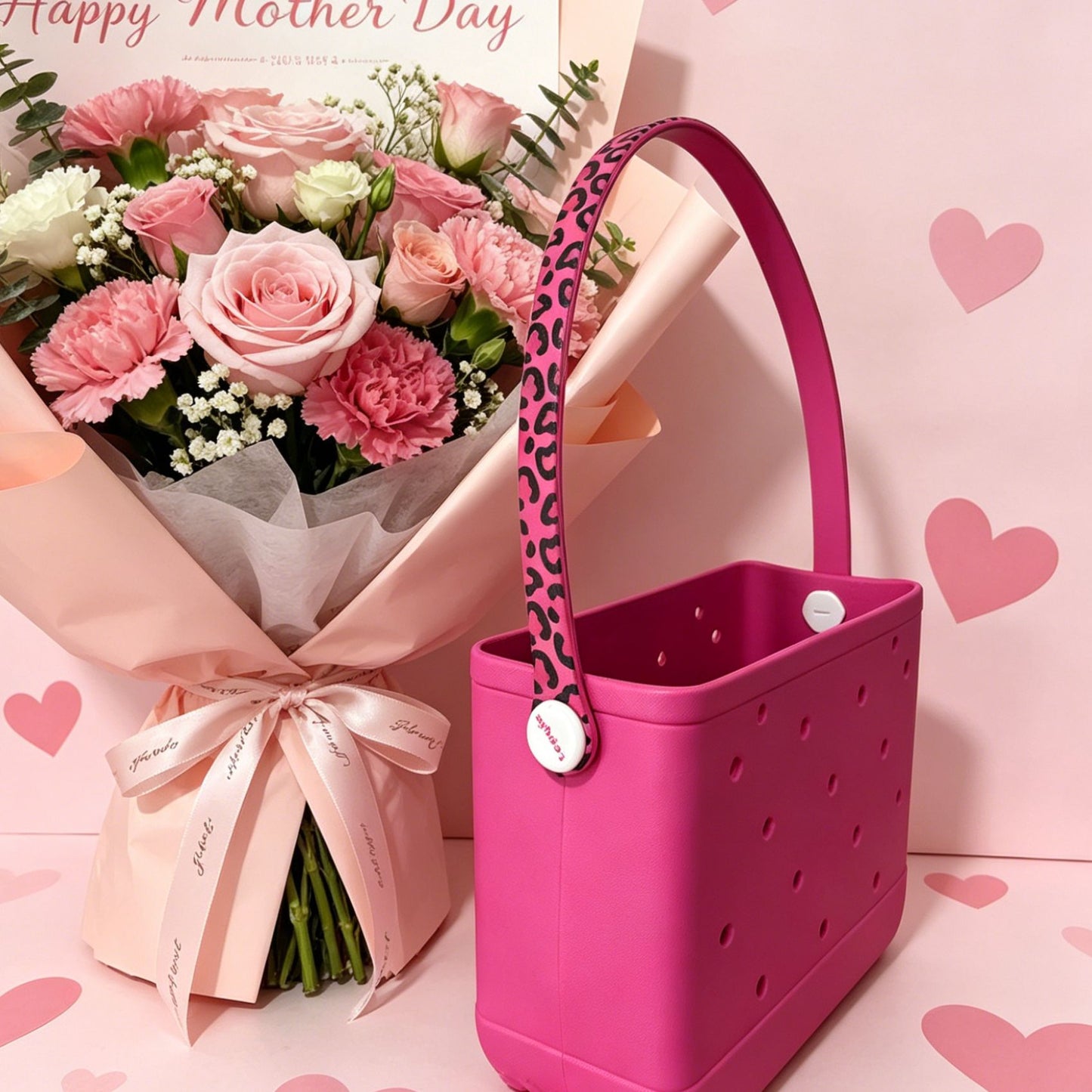 Hot Pink Leopard Beach Bag – Waterproof EVA Tote