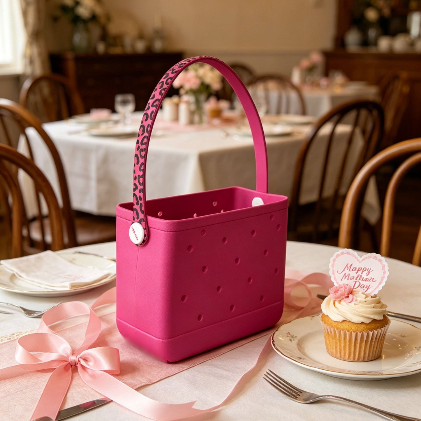 Hot Pink Leopard Beach Bag – Waterproof EVA Tote
