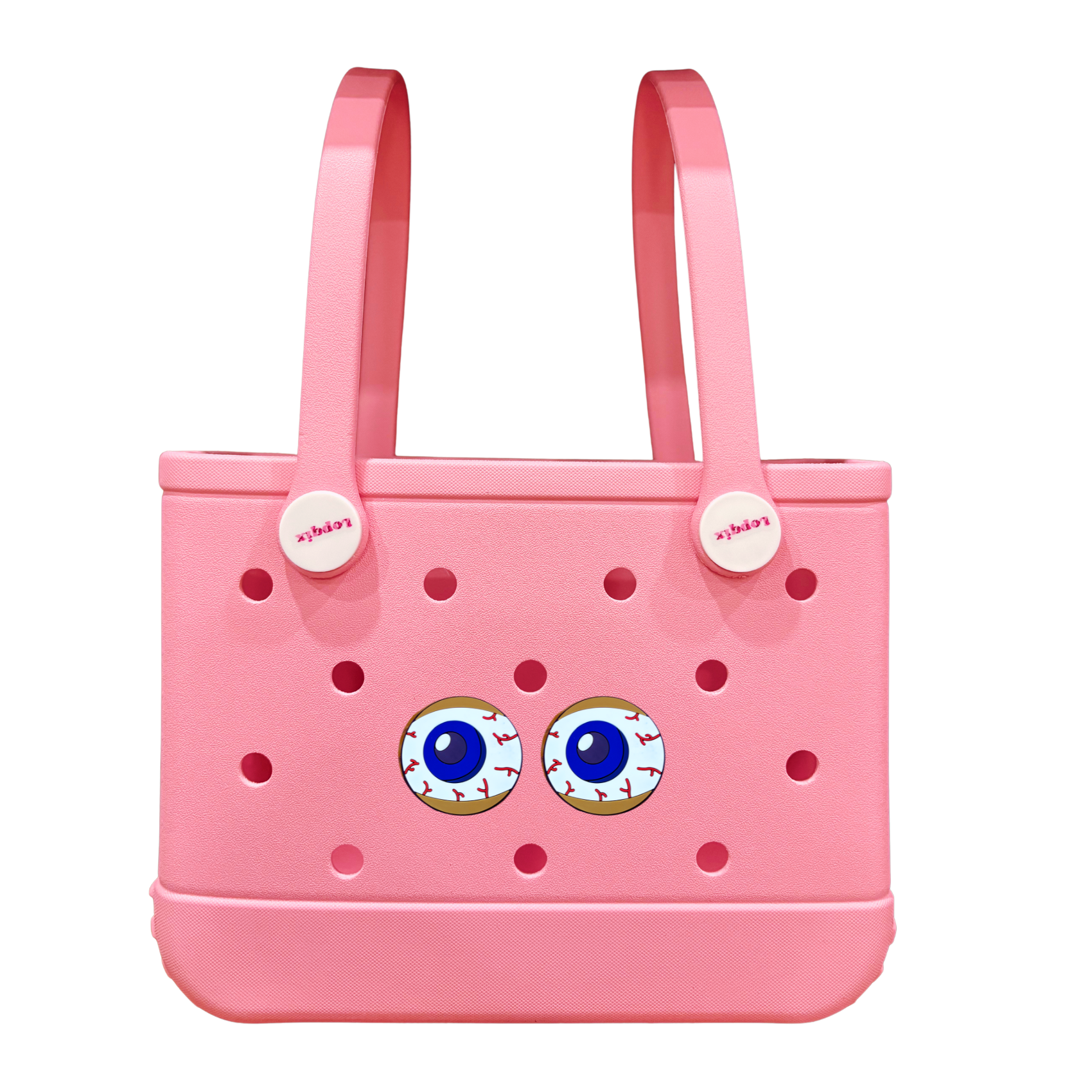 Small Rubber Tote Bag, EVA Beach Bag with Detachable Shoulder Strap, Lightweight Durable Mini Travel Tote