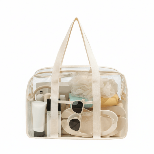 Clear EVA Beach Bag - Large Waterproof Travel Tote for Pool & Beach - Lopqix