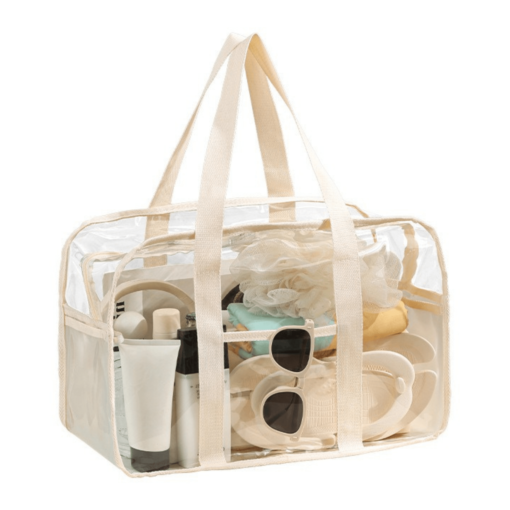 Clear EVA Beach Bag - Large Waterproof Travel Tote for Pool & Beach - Lopqix