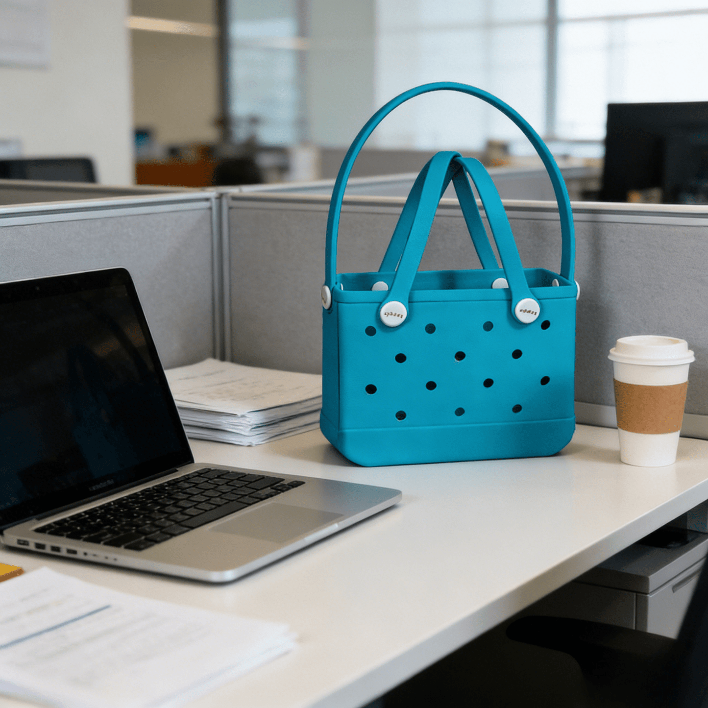 EVA Beach Tote Bag - Turquoise Blue - Lopqix