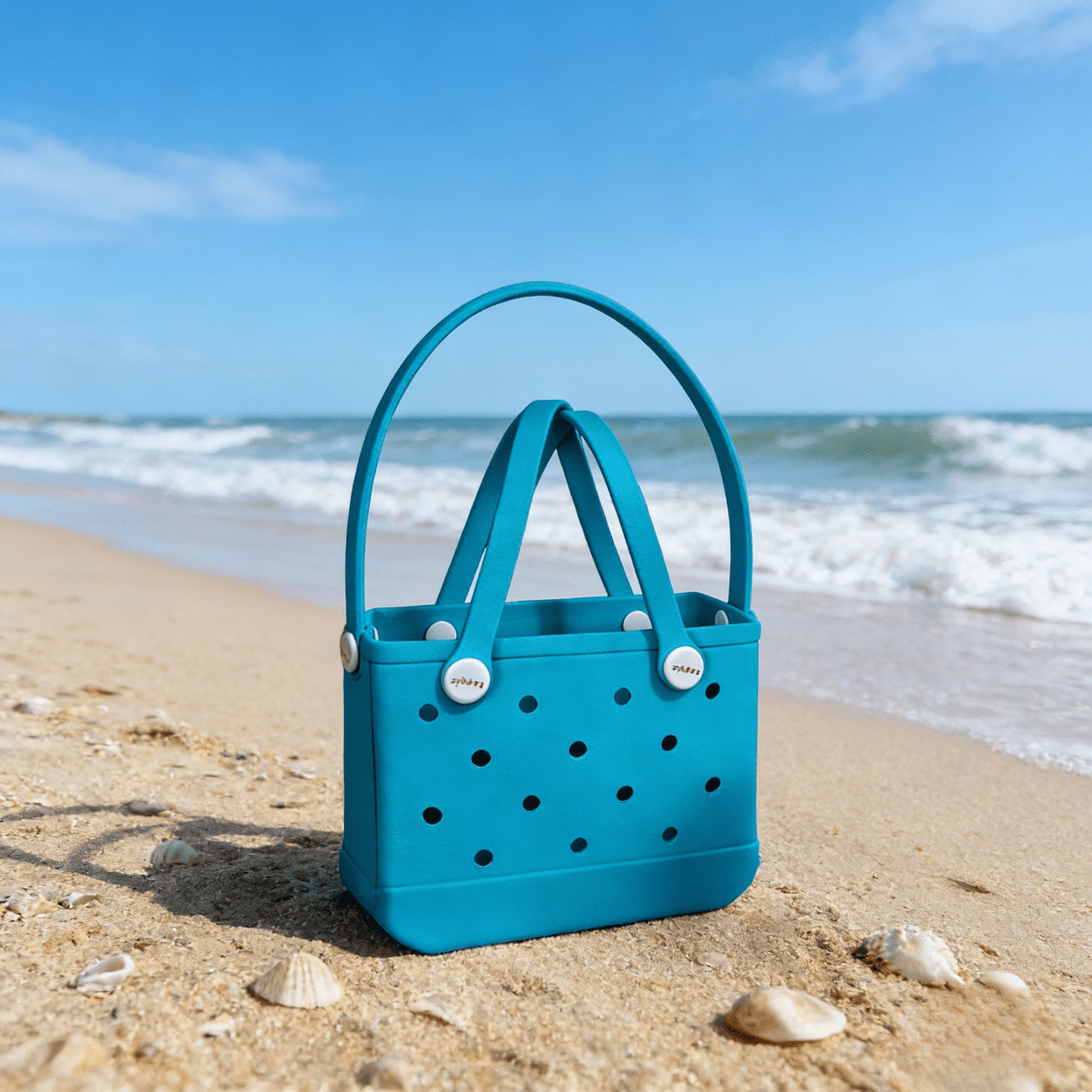 EVA Beach Tote Bag - Turquoise Blue - Lopqix