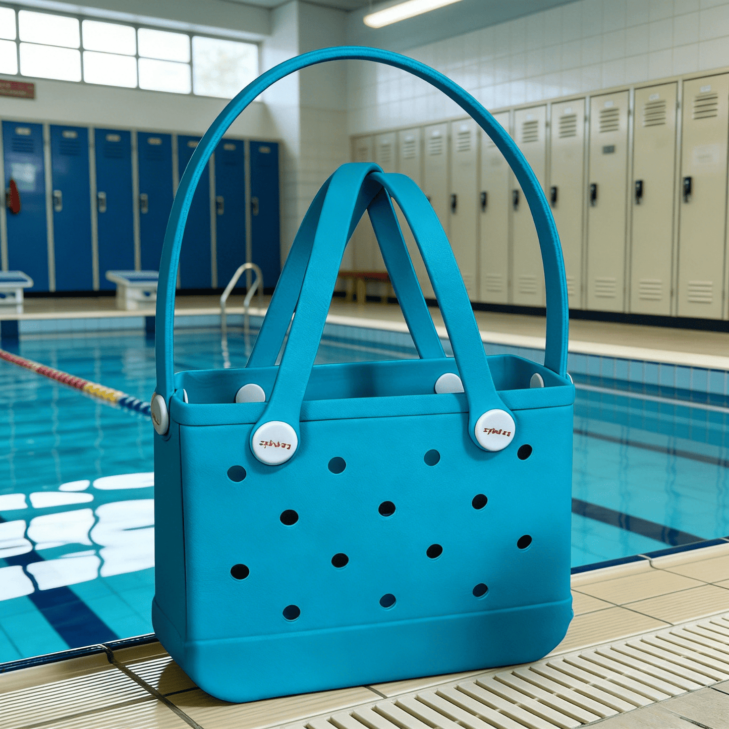 EVA Beach Tote Bag - Turquoise Blue - Lopqix