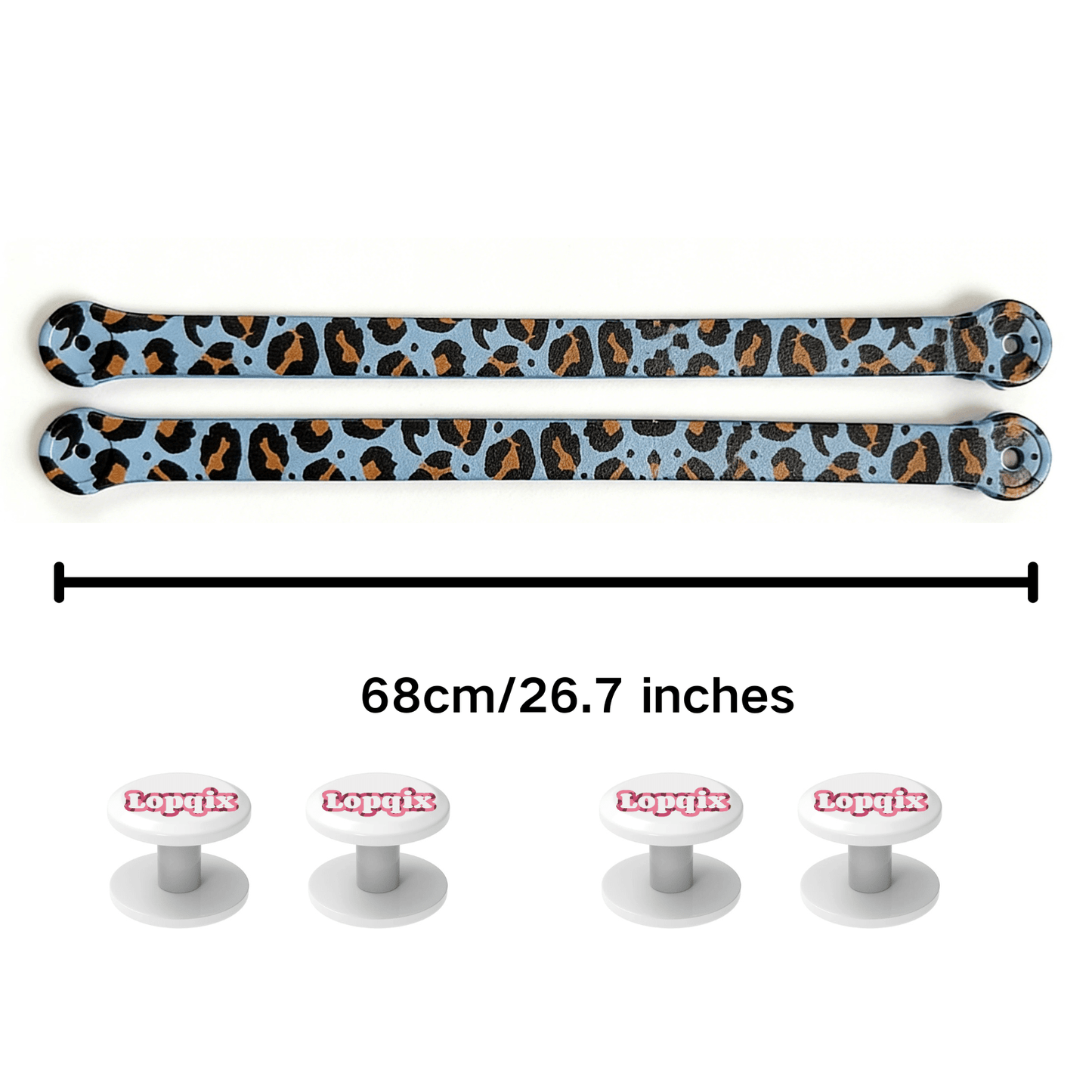 Lopqix Light Blue Leopard Print EVA Strap with 4 Snap Buttons - Lopqix