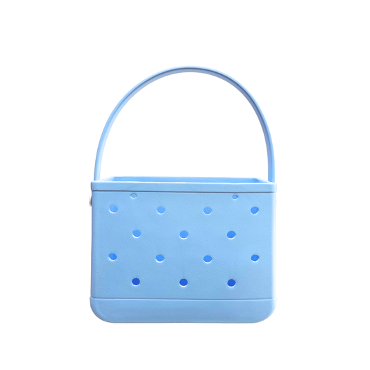 Lightblue EVA Hole Beach Tote – Single Shoulder Strap Waterproof Bag for Summer Beach & Outdoor Use