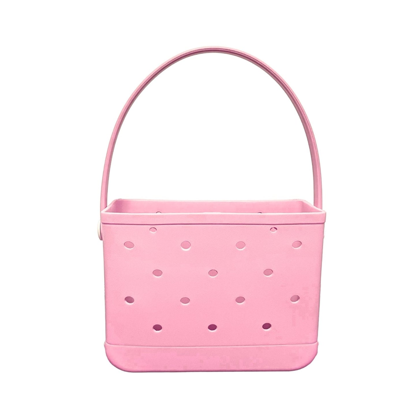 Peach pink EVA Hole Beach Tote – Single Shoulder Strap Waterproof Bag for Summer Beach & Outdoor Use