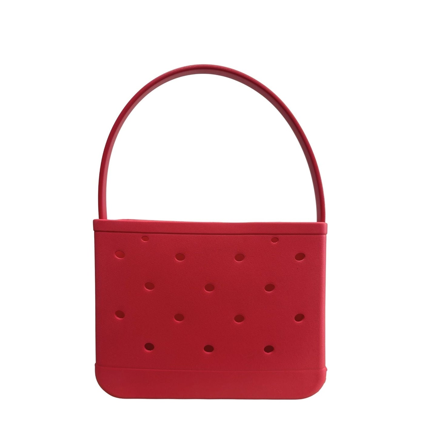 Red EVA Hole Beach Tote – Single Shoulder Strap Waterproof Bag for Summer Beach & Outdoor Use