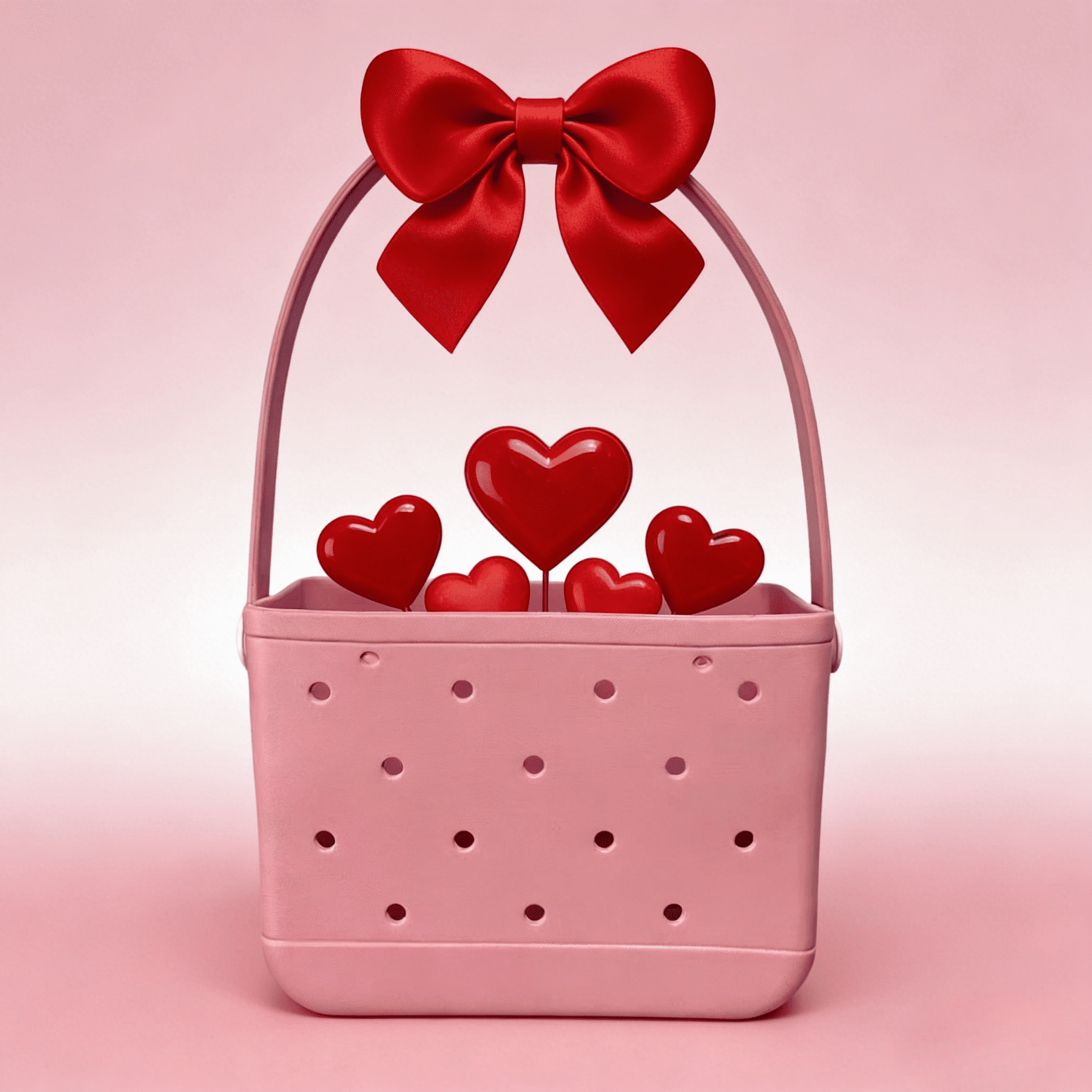 Valentine's Day Love Basket - Pink EVA Beach Bag - Lopqix